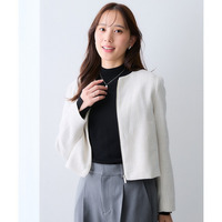 ノーカラーツイードジャケット 大きいサイズ