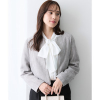 ノーカラーツイードジャケット 大きいサイズ