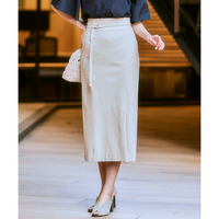 ドライタッチストレッチベルト付きナロースカート（ストレッチ・接触冷感・UVカット） 大きいサイズ