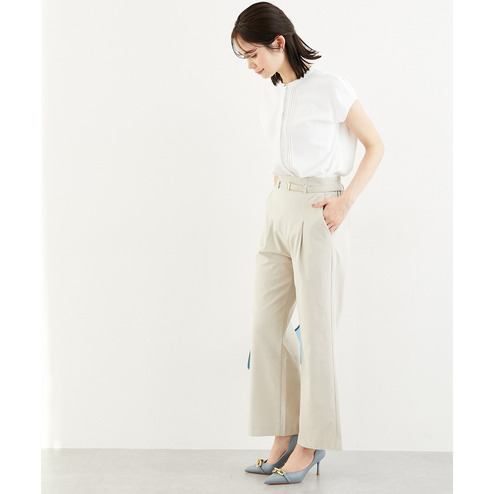 ドライタッチベルト付きストレッチワイドパンツ(ストレッチ・接触冷感・UVカット) 大きいサイズ14