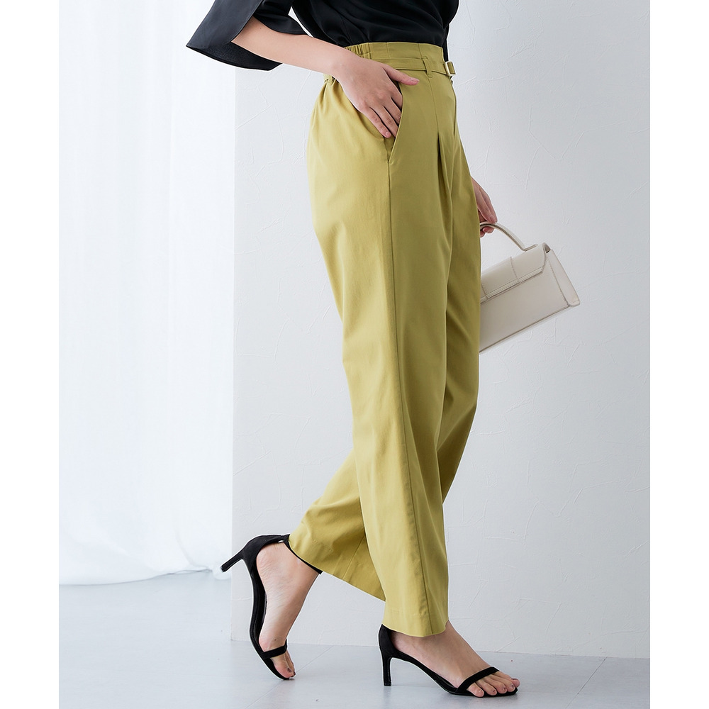 ドライタッチベルト付きストレッチワイドパンツ(ストレッチ・接触冷感・UVカット) 大きいサイズ19