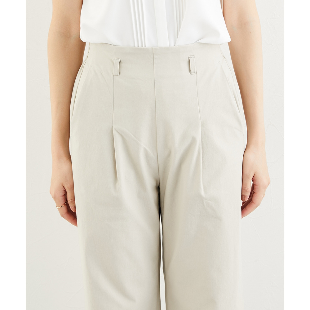 ドライタッチベルト付きストレッチワイドパンツ(ストレッチ・接触冷感・UVカット) 大きいサイズ24