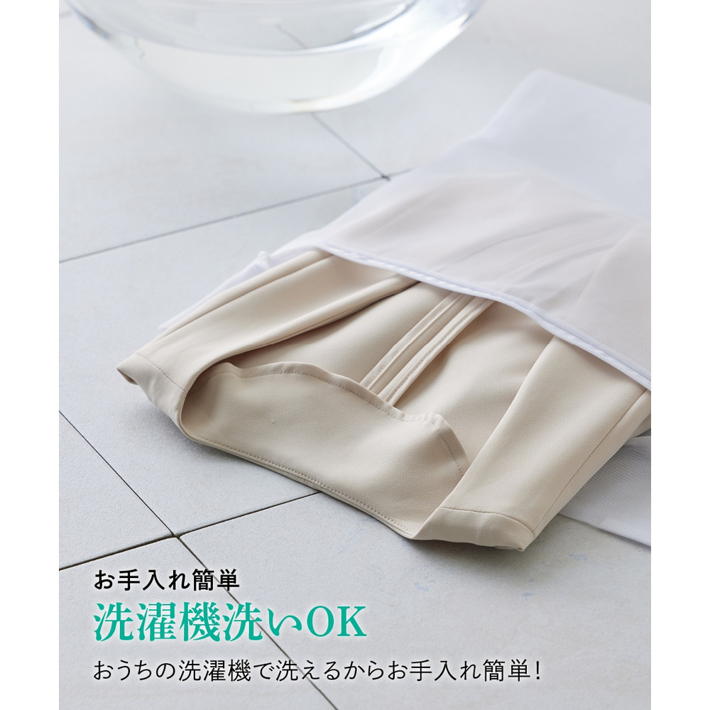 洗えるストレッチダブルクロス7分袖ノーカラージャケット(ストレッチ・しわになりにくい・UVカット・洗濯機OK) 大きいサイズ10