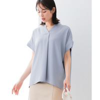 美極とろみ素材スキッパーブラウス(しわになりにくい・洗濯機OK) 大きいサイズ