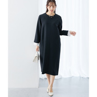 2WAYレースカフスワンピース（イージーケア・ストレッチ） 大きいサイズ