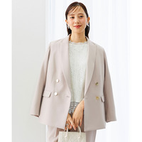 ストレッチダブルテーラードジャケット（イージーケア・セットアップ対応） 大きいサイズ