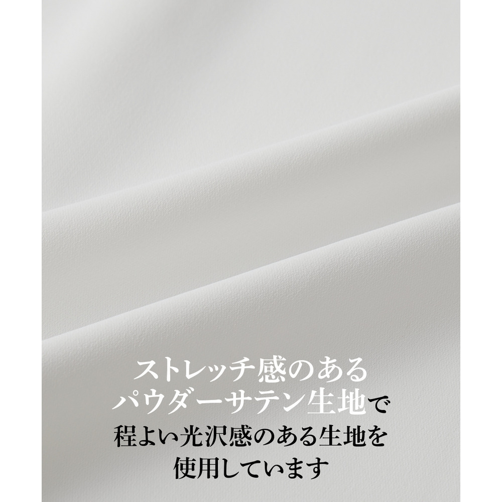 ストレッチパウダーサテンピンタックブラウス(しわになりにくい・速乾・洗濯機OK・UVカット) 大きいサイズ6