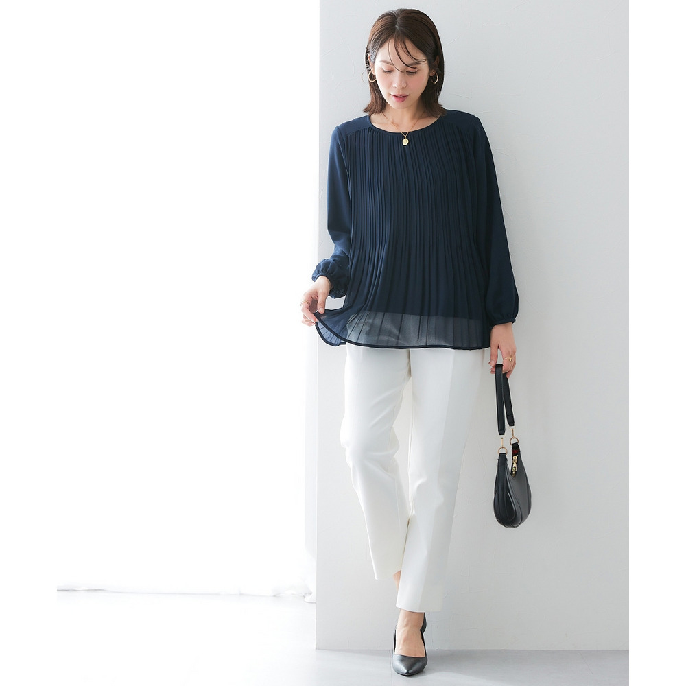 ハリ感素材ストレッチテーパードパンツ 大きいサイズ13