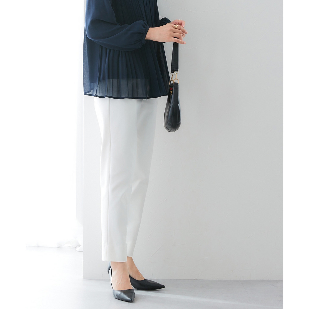 ハリ感素材ストレッチテーパードパンツ 大きいサイズ14