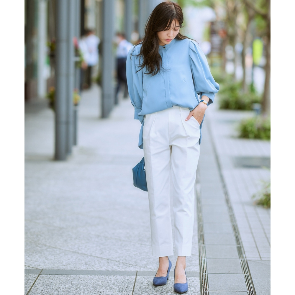 ハリ感素材ストレッチテーパードパンツ 大きいサイズ15