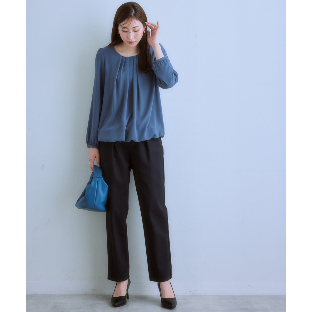 ハリ感素材ストレッチテーパードパンツ 大きいサイズ20