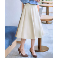 ストレッチダブルクロス6枚ハギフレアスカート　しわになりにくい（70cm丈） 大きいサイズ