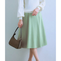 ストレッチダブルクロス6枚ハギフレアスカート　しわになりにくい（70cm丈） 大きいサイズ