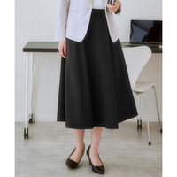ストレッチダブルクロス6枚ハギフレアスカート　しわになりにくい（80cm丈） 大きいサイズ