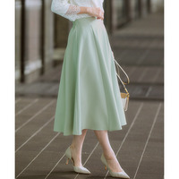 ストレッチダブルクロス6枚ハギフレアスカート　しわになりにくい（80cm丈） 大きいサイズ