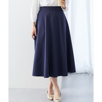 ストレッチダブルクロス6枚ハギフレアスカート　しわになりにくい（80cm丈） 大きいサイズ