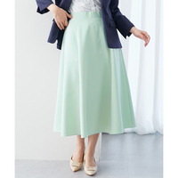 ストレッチダブルクロス6枚ハギフレアスカート　しわになりにくい（80cm丈） 大きいサイズ