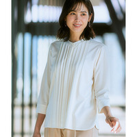 ブラウス見えシルケットポンチピンタックカットソートップス 大きいサイズ