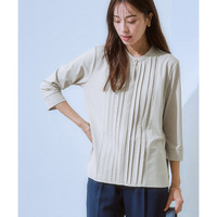 ブラウス見えシルケットポンチピンタックカットソートップス 大きいサイズ