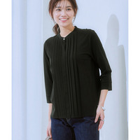 ブラウス見えシルケットポンチピンタックカットソートップス 大きいサイズ