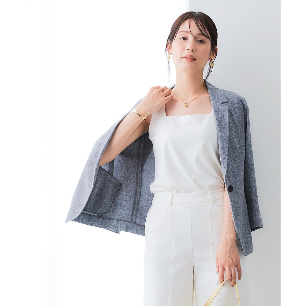 【選べる2タイプ】透け対策シルケット加工ダブルフロントタンクトップ 大きいサイズ15