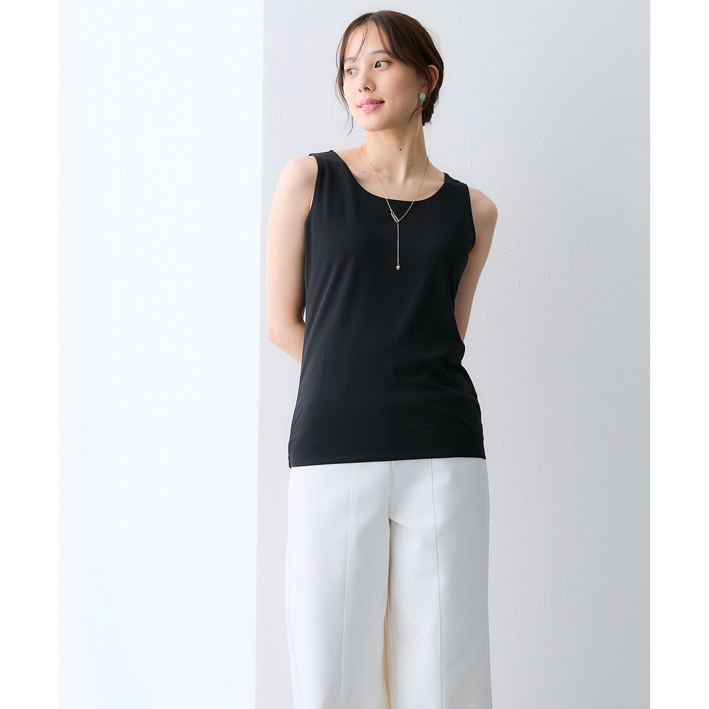 【選べる2タイプ】透け対策シルケット加工ダブルフロントタンクトップ 大きいサイズ22