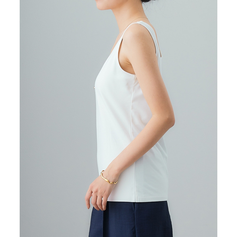 【選べる2タイプ】透け対策シルケット加工ダブルフロントタンクトップ 大きいサイズ24