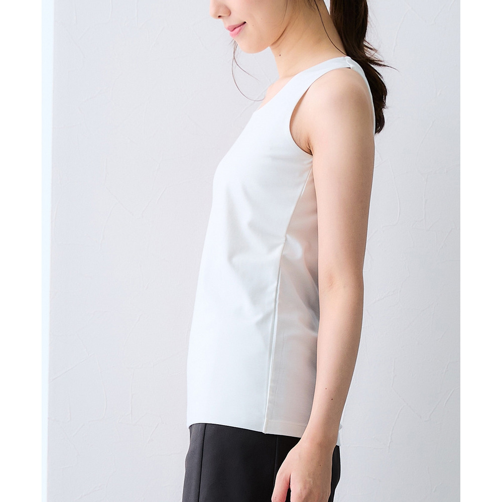 【選べる2タイプ】透け対策シルケット加工ダブルフロントタンクトップ 大きいサイズ27