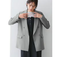 【みさとさんコラボ】ダブルブレストテーラードジャケット(しわになりにくい・UVカット) 大きいサイズ