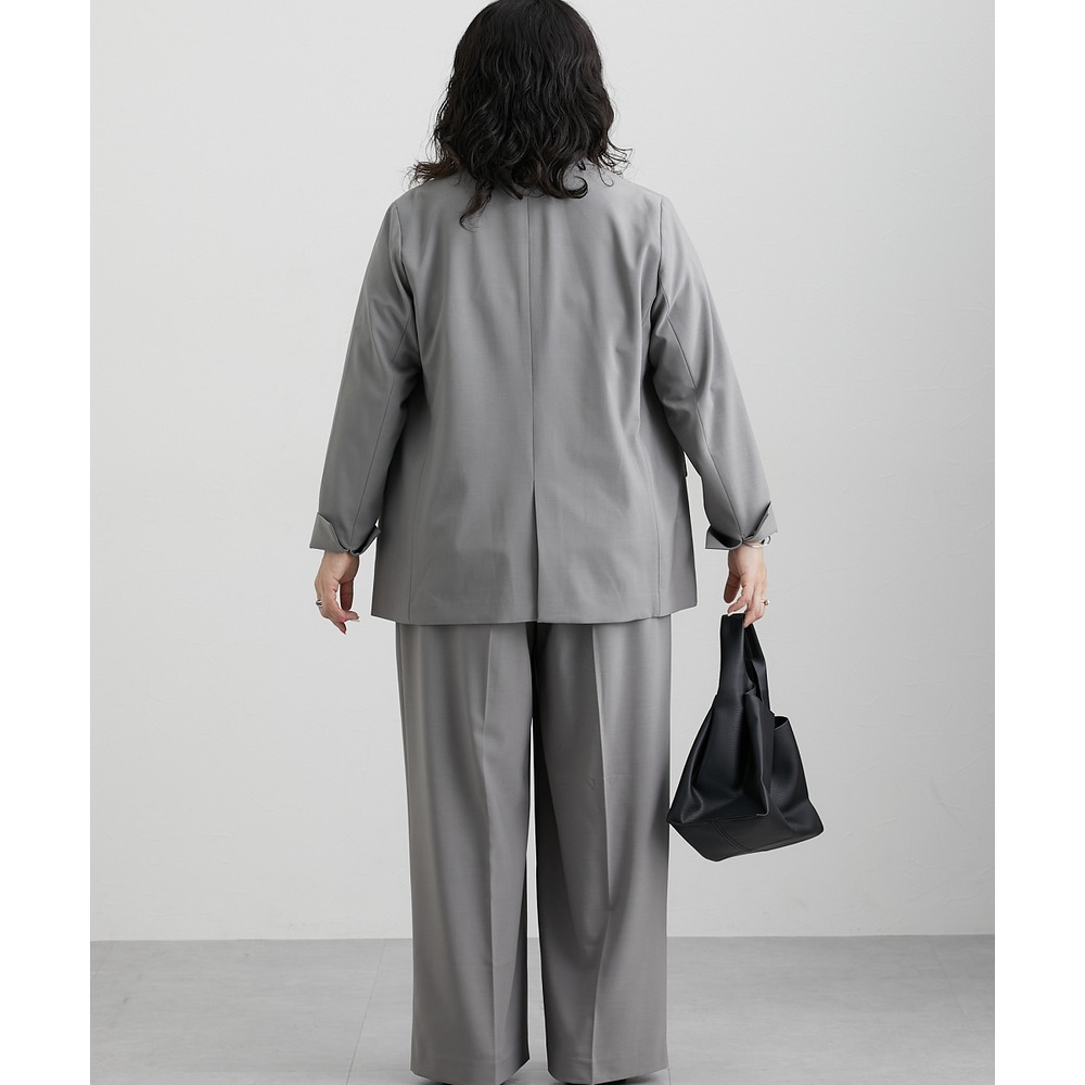 【みさとさんコラボ】ダブルブレストテーラードジャケット(しわになりにくい・UVカット) 大きいサイズ18