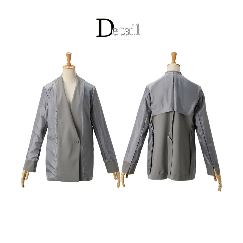 【みさとさんコラボ】ダブルブレストテーラードジャケット(しわになりにくい・UVカット) 大きいサイズ29