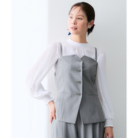 【みさとさんコラボ】フロントボタンビスチェ(しわになりにくい・UVカット) 大きいサイズ