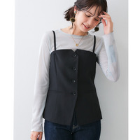 【みさとさんコラボ】フロントボタンビスチェ（しわになりにくい・UVカット） 大きいサイズ