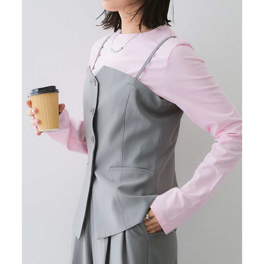 【みさとさんコラボ】フロントボタンビスチェ(しわになりにくい・UVカット) 大きいサイズ21