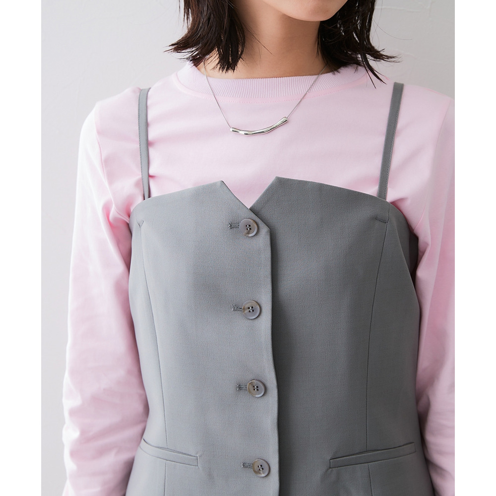 【みさとさんコラボ】フロントボタンビスチェ(しわになりにくい・UVカット) 大きいサイズ23