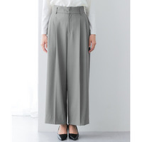 【みさとさんコラボ】センタープレスタックワイドパンツ（しわになりにくい・UVカット） 大きいサイズ