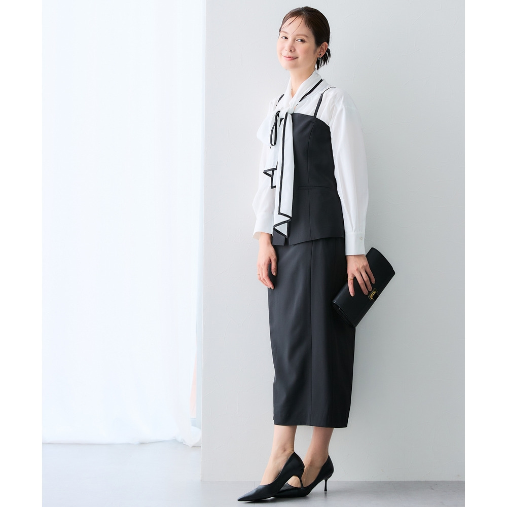 【みさとさんコラボ】カーブウエストタイトスカート(しわになりにくい・UVカット) 大きいサイズ18