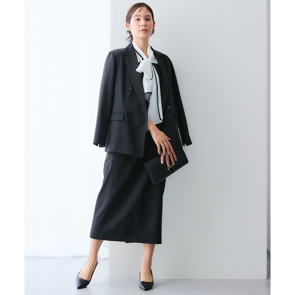 【みさとさんコラボ】カーブウエストタイトスカート(しわになりにくい・UVカット) 大きいサイズ19