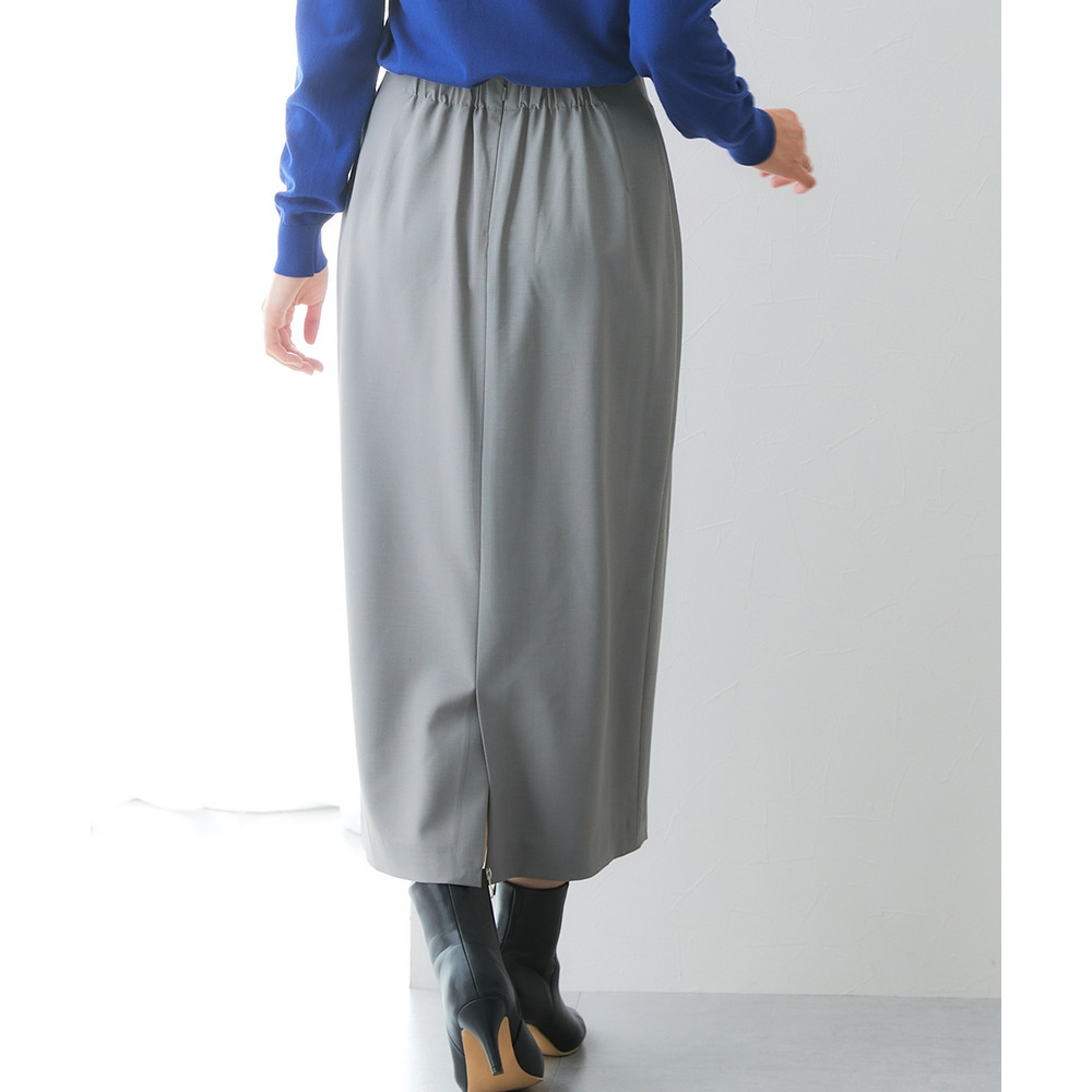 【みさとさんコラボ】カーブウエストタイトスカート(しわになりにくい・UVカット) 大きいサイズ22