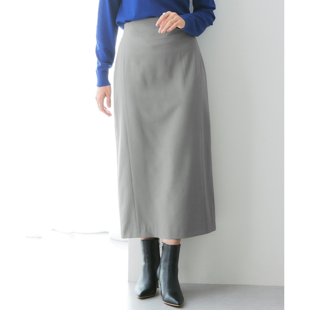 【みさとさんコラボ】カーブウエストタイトスカート(しわになりにくい・UVカット) 大きいサイズ1