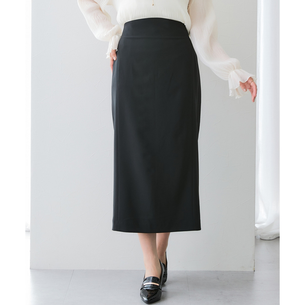 【みさとさんコラボ】カーブウエストタイトスカート(しわになりにくい・UVカット) 大きいサイズ1