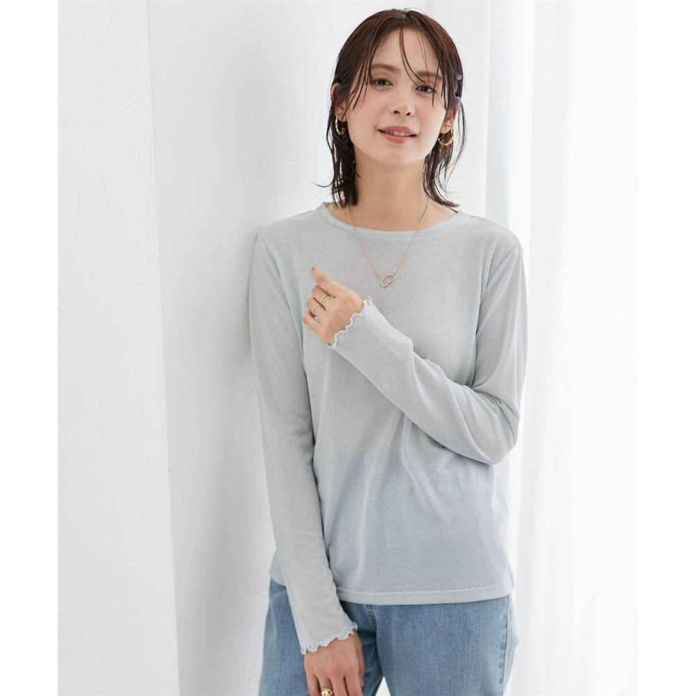 ラメシアーボートネックプルオーバー 大きいサイズ1