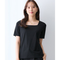 （選べる２タイプ）透け対策シルケット加工ダブルフロント半袖トップス 大きいサイズ