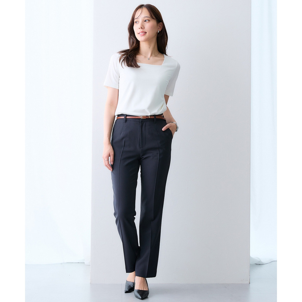 (選べる2タイプ)透け対策シルケット加工ダブルフロント半袖トップス 大きいサイズ15