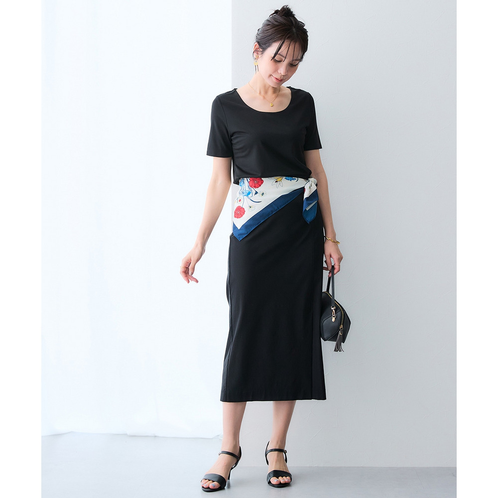 (選べる2タイプ)透け対策シルケット加工ダブルフロント半袖トップス 大きいサイズ20