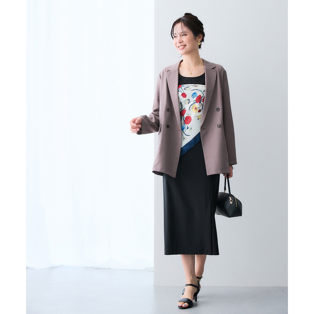 (選べる2タイプ)透け対策シルケット加工ダブルフロント半袖トップス 大きいサイズ21