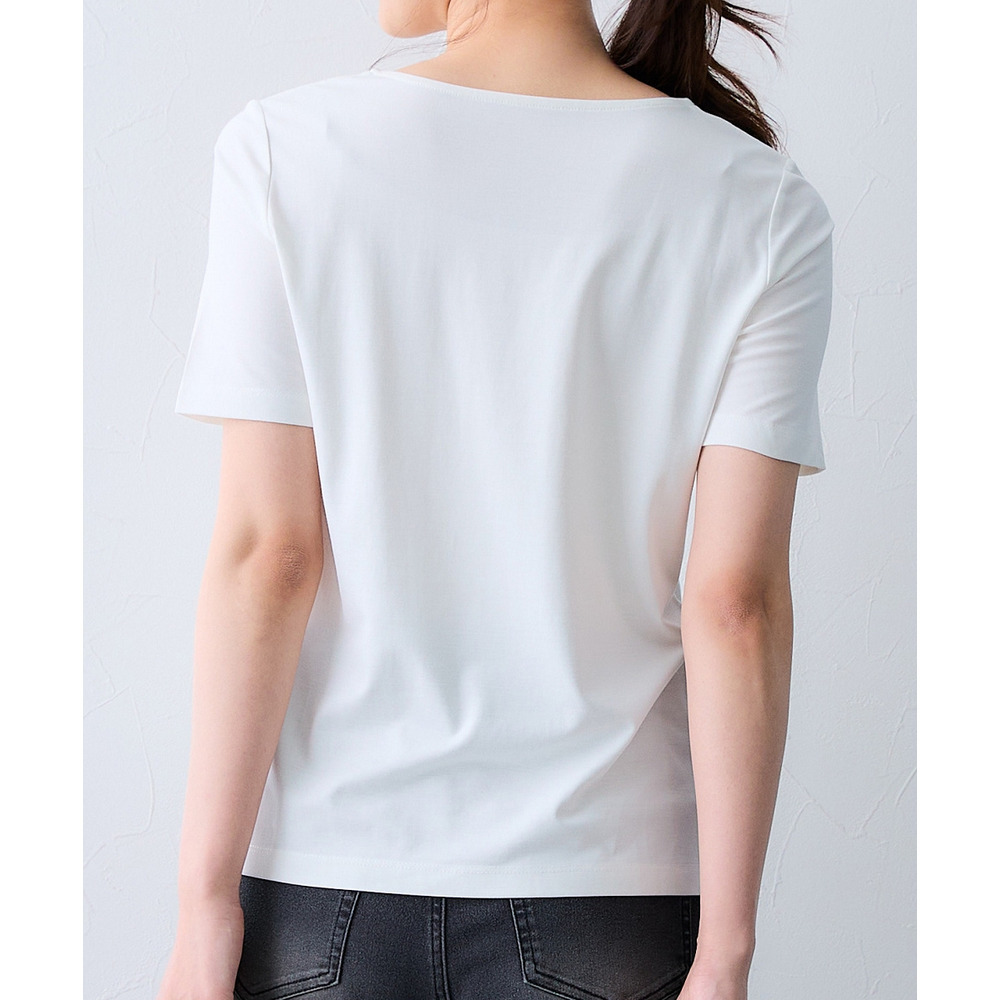 (選べる2タイプ)透け対策シルケット加工ダブルフロント半袖トップス 大きいサイズ24