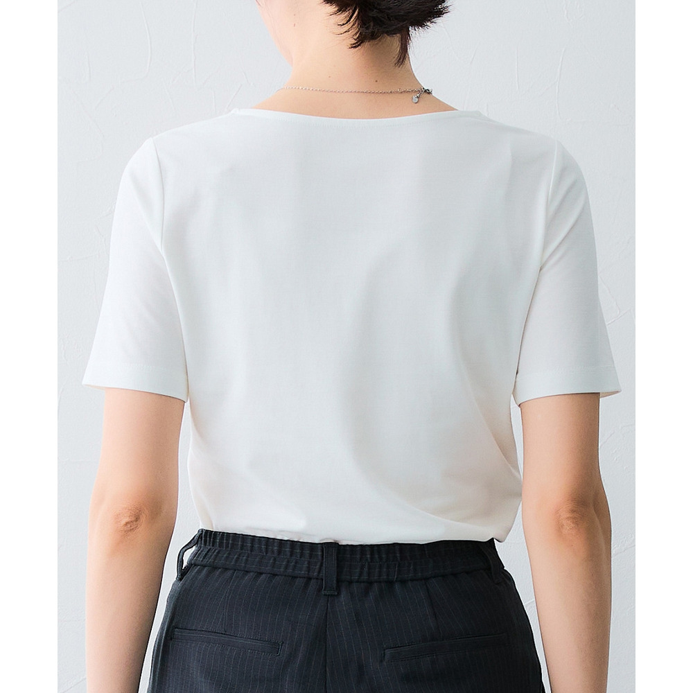 (選べる2タイプ)透け対策シルケット加工ダブルフロント半袖トップス 大きいサイズ29