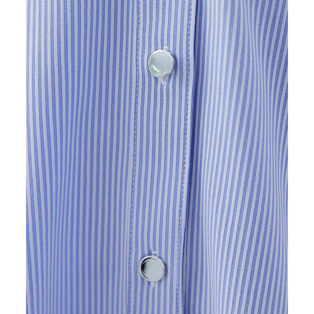 カットソー素材メタルボタンタックスリーブシャツ 大きいサイズ23