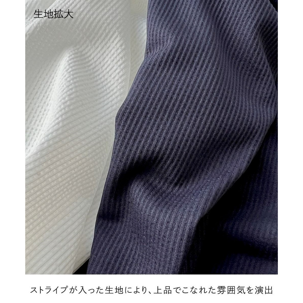 カットソー素材メタルボタンタックスリーブシャツ 大きいサイズ8